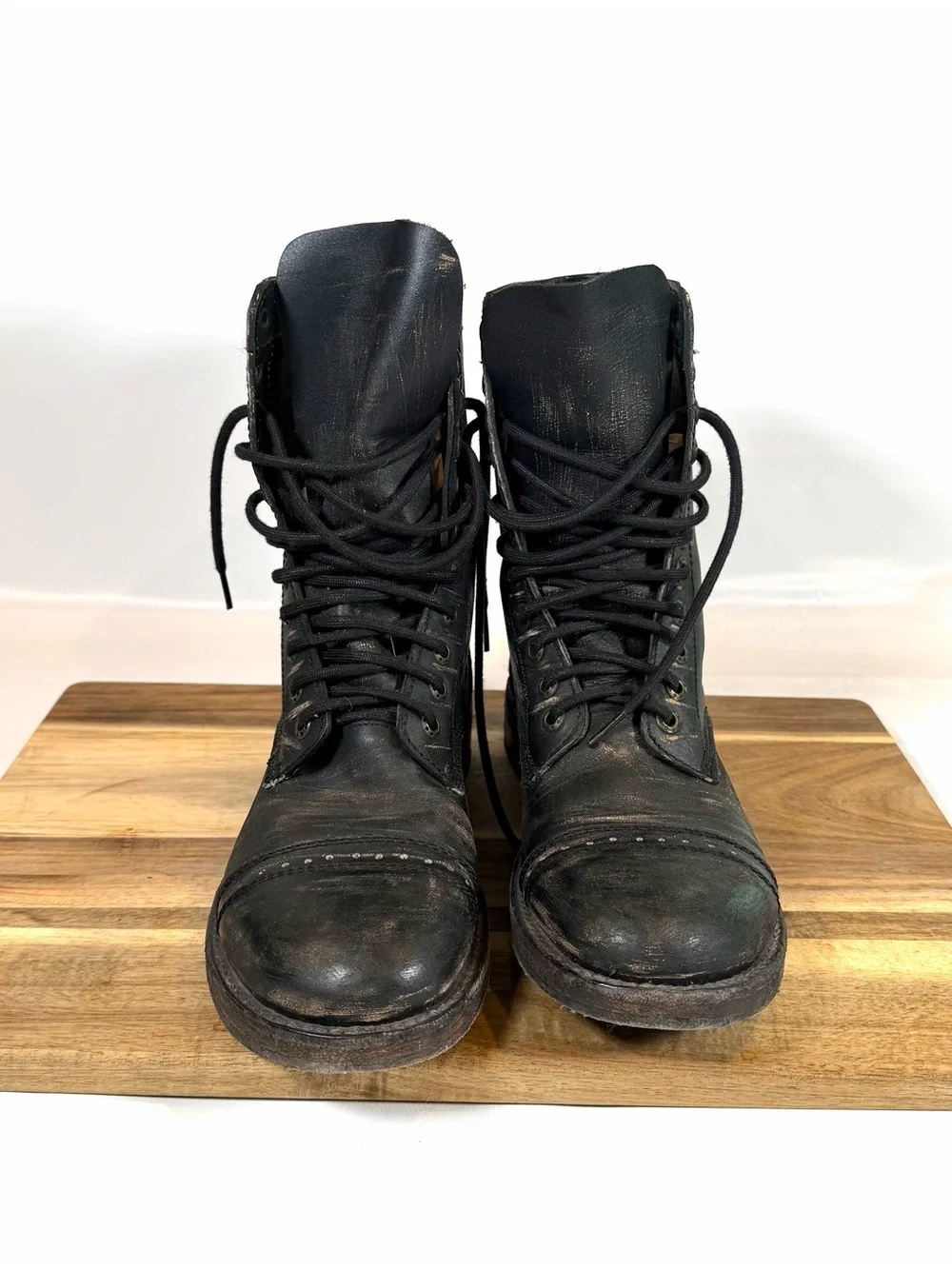 Bed Stu Declaration Cobbler Series Men’s Black Leather Hombre Combat Boots Sz 8